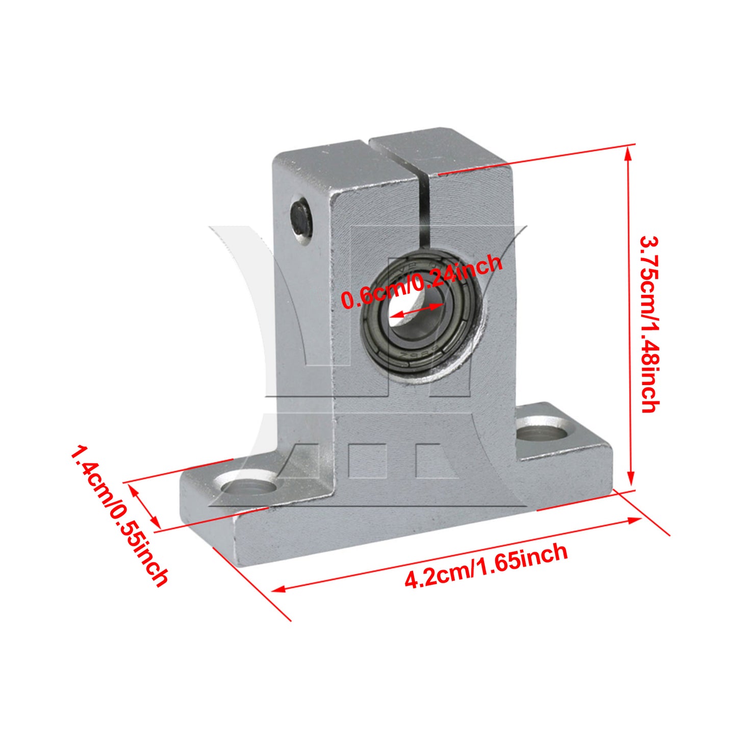 BQLZR  SK13 Linear Motion Rail Support Bracket with 6mm ID Bearing Silver