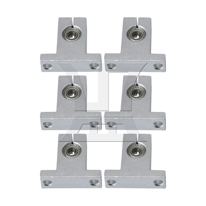 BQLZR  SK13 Linear Motion Rail Support Bracket with 6mm ID Bearing Silver
