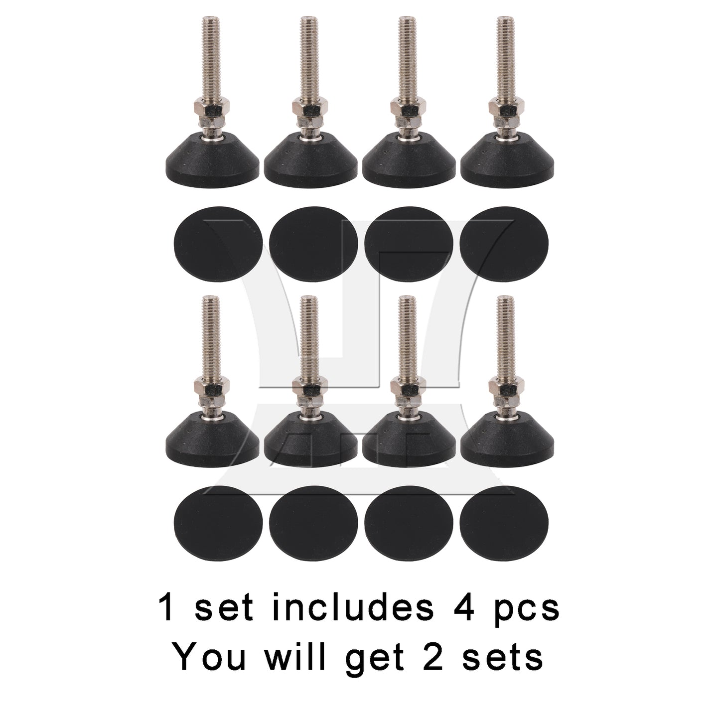 BQLZR Screw On Threaded M10x48mm Joint Furniture Adjustable Height Leveler Feet