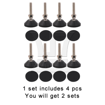 BQLZR Screw On Threaded M10x48mm Joint Furniture Adjustable Height Leveler Feet