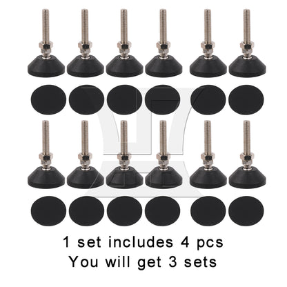 BQLZR Screw On Threaded M10x48mm Joint Furniture Adjustable Height Leveler Feet