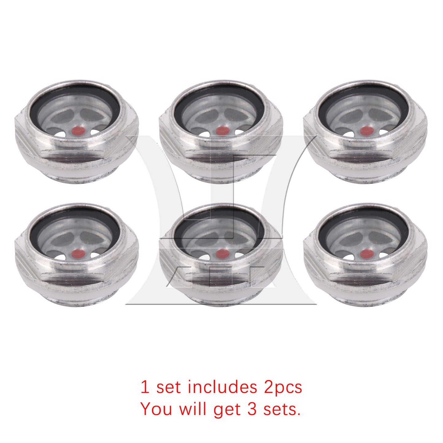 BQLZR Silver Tone Air Compressor Metal Oil Sight Glass 32mm Dia G3/4 Threaded