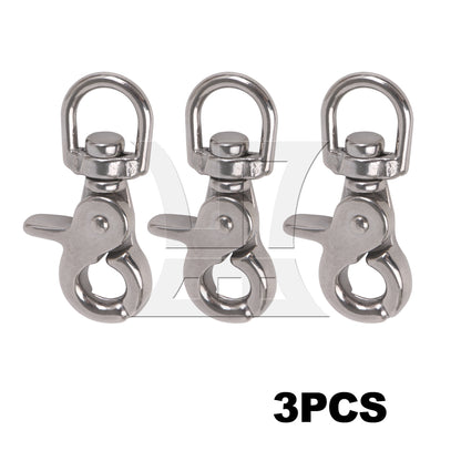 BQLZR  Silver Swivel Lobster Clasp Chain Snap Hook 304 Stainless Steel