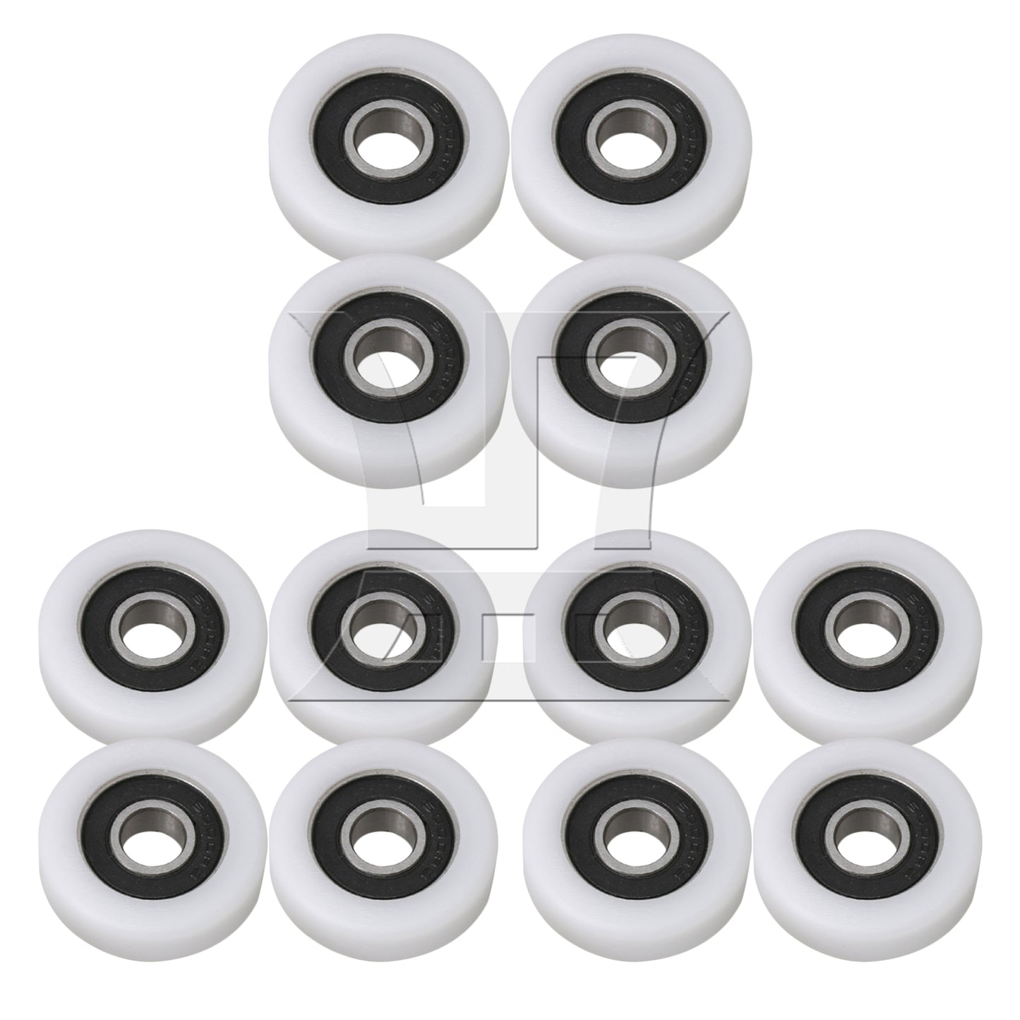 BQLZR White 36mm ID 6000ZZ Flat Plastic Coated Guide Bearing Pulley for Door