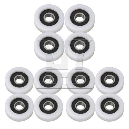 BQLZR White 36mm ID 6000ZZ Flat Plastic Coated Guide Bearing Pulley for Door