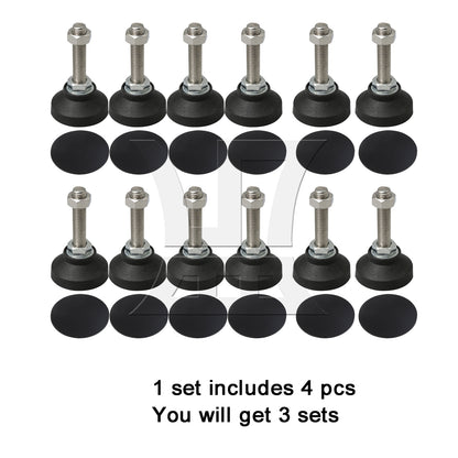 BQLZR 50mm Dia Adjustable Height Leveling Feet Furniture Glide M12 x 50mm