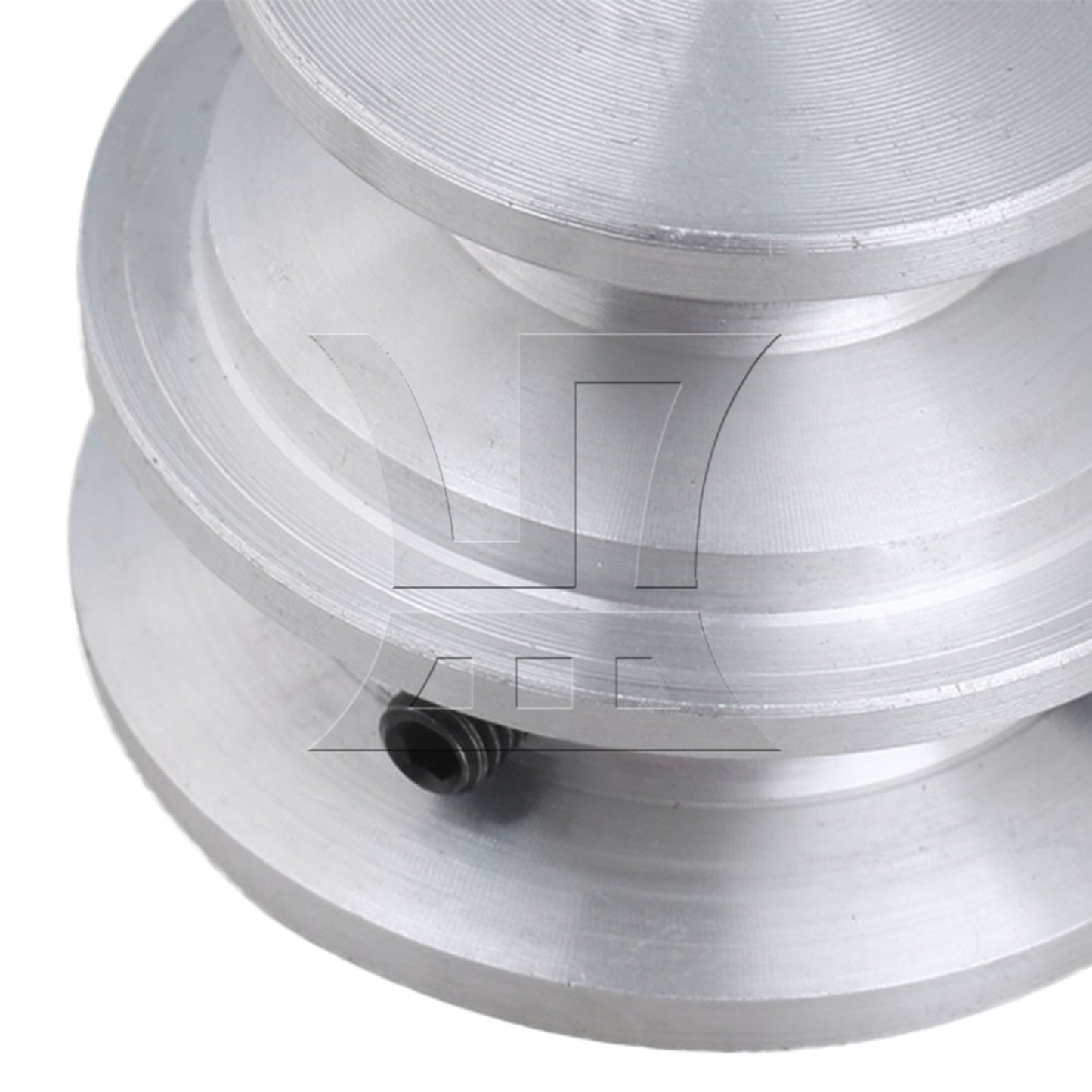 BQLZR 2 Pieces Silver Aluminum 2-Step Pulley 40x30x8MM for Motor Shalf Drive Belt