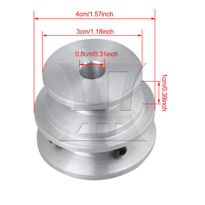 BQLZR 2 Pieces Silver Aluminum 2-Step Pulley 40x30x8MM for Motor Shalf Drive Belt