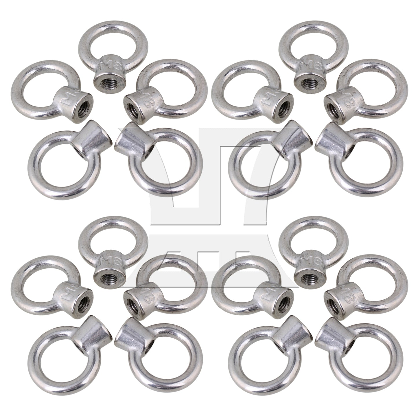 BQLZR Japanese Style 304 Stainless Steel M8 Ring Shape Metric Threaded Eyed Nuts