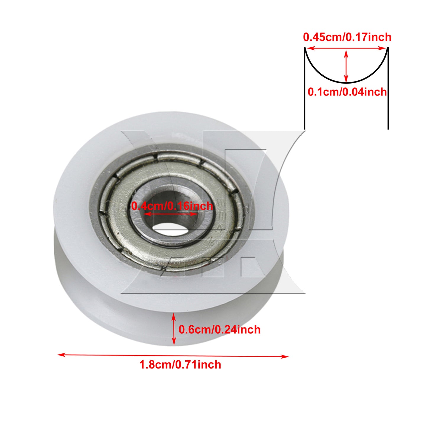 BQLZR U-shape Groove Pulley Wheels Steel Bearing 18mm Diameter 6mm Width