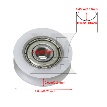 BQLZR U-shape Groove Pulley Wheels Steel Bearing 18mm Diameter 6mm Width