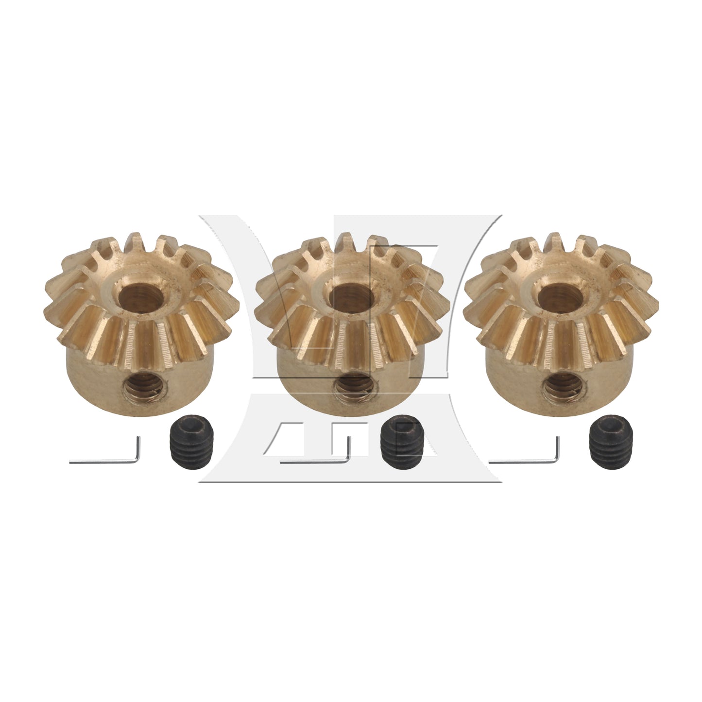BQLZR 0.8 Module 15T Brass Bevel Gear Hardware with Wrench & Screws