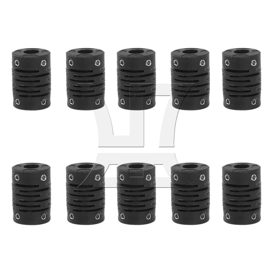 BQLZR 10pcs 6x6mm Encoder Coupling D15L21 Black Elastic Coupling Motor Coupler for Driving Shaft