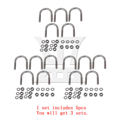 BQLZR 304 Stainless Steel U-Bolts U-Screws M6 Fit 27mm Dia Pipeline