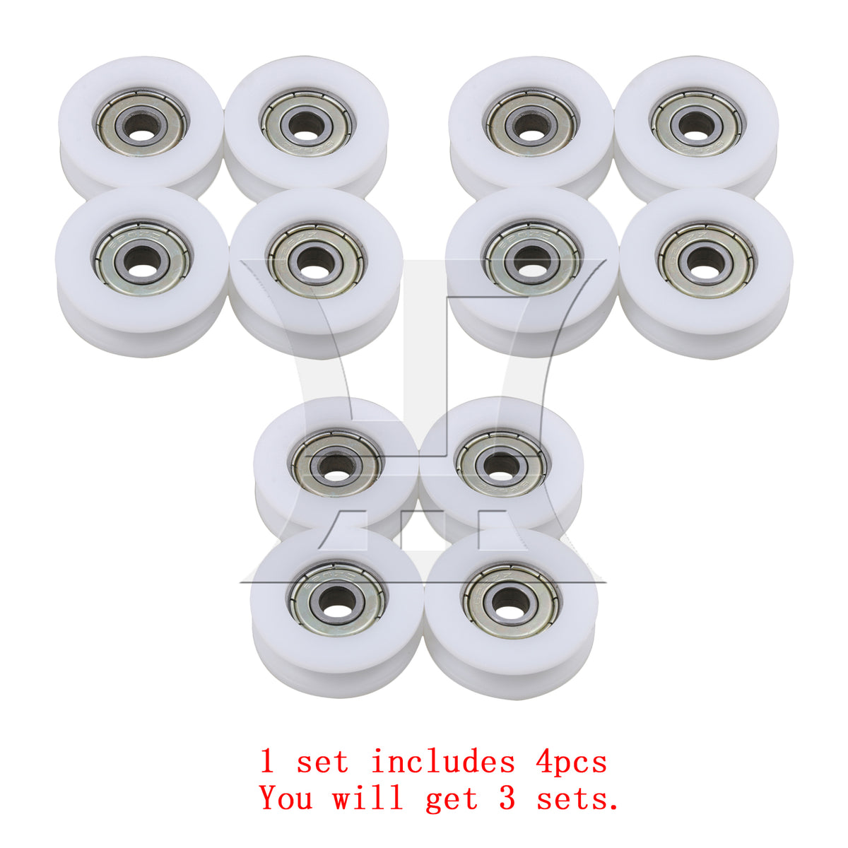 BQLZR  U Type Groove Guide Pulley Wheel 6x30x10mm White for Packaging Machines Pulley Equipment