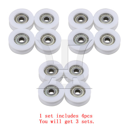 BQLZR  U Type Groove Guide Pulley Wheel 6x30x10mm White for Packaging Machines Pulley Equipment
