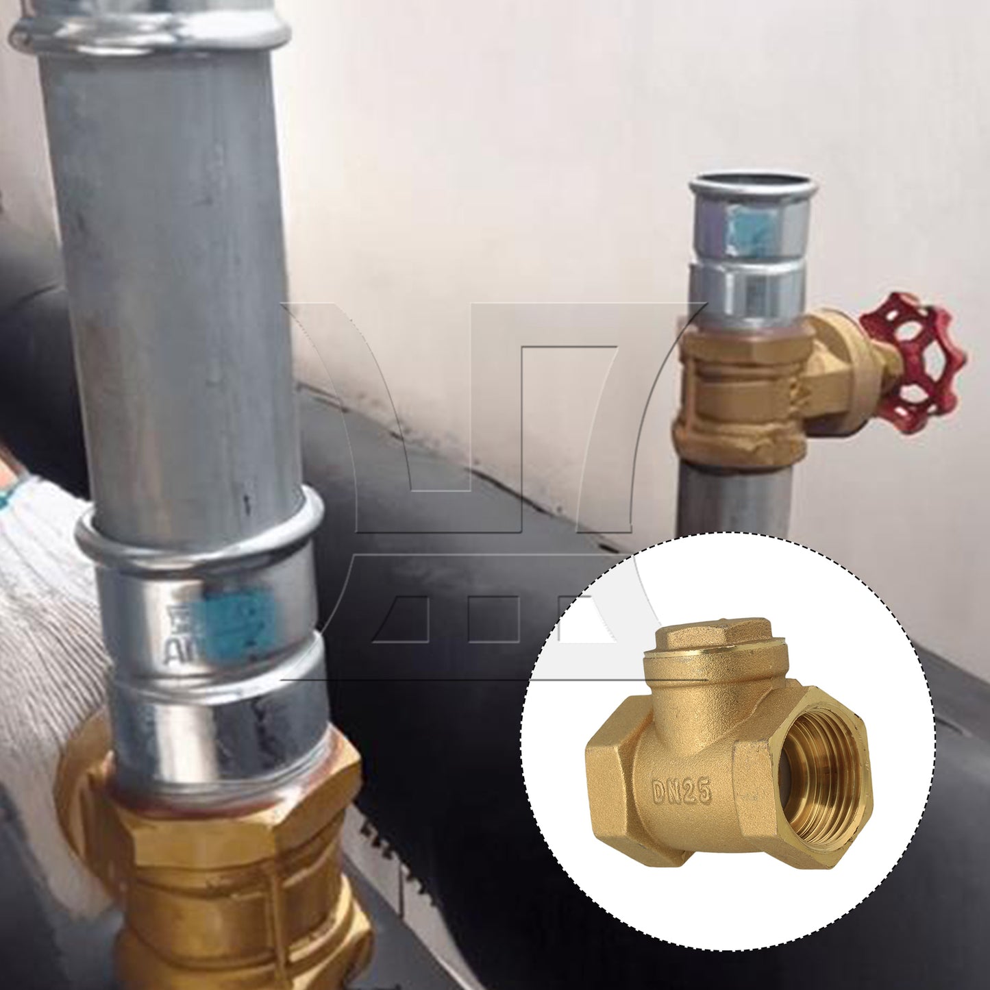 BQLZR 1inch Brass Thread Female BSPP Swing Check Valve DN25 with ID 32mm