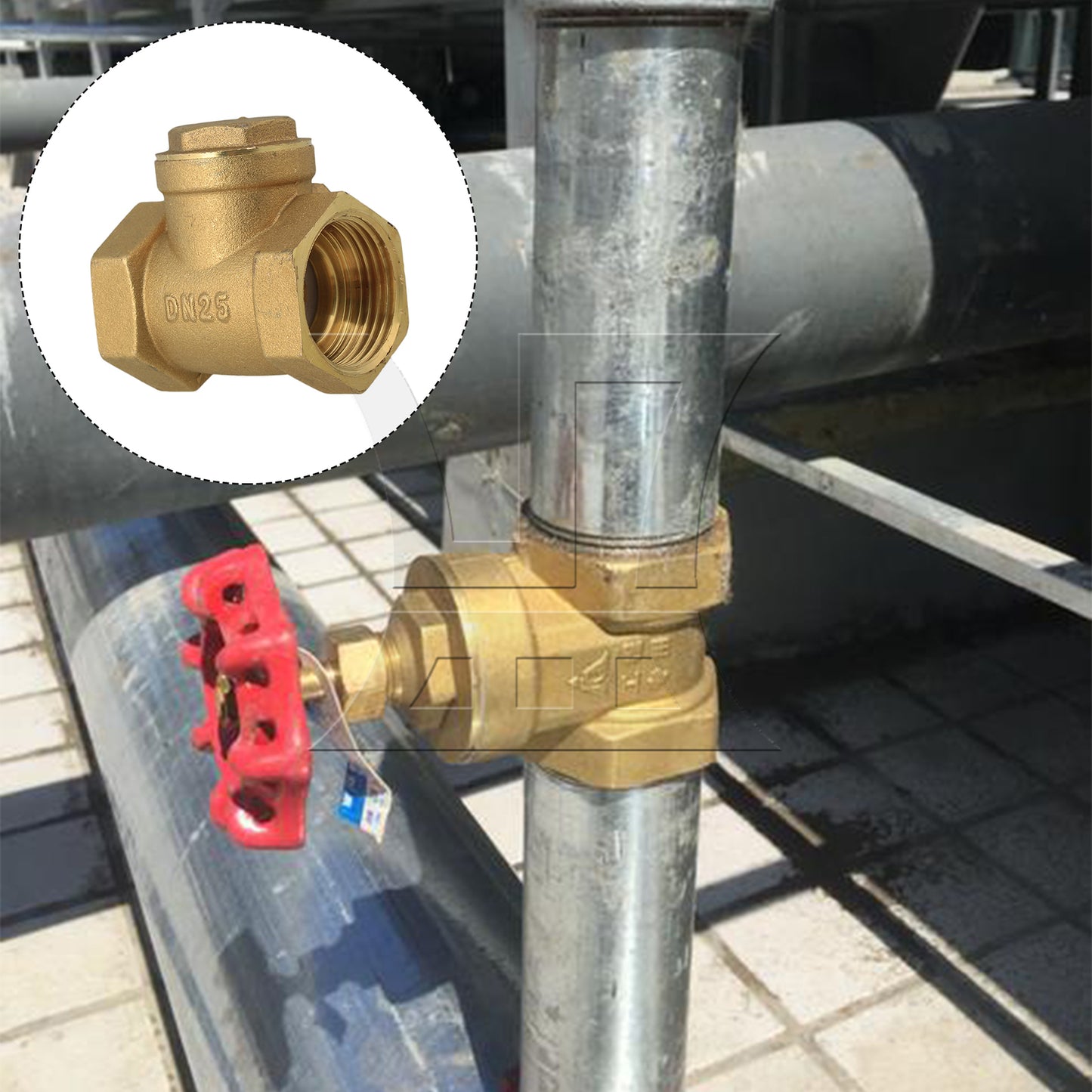 BQLZR 1inch Brass Thread Female BSPP Swing Check Valve DN25 with ID 32mm