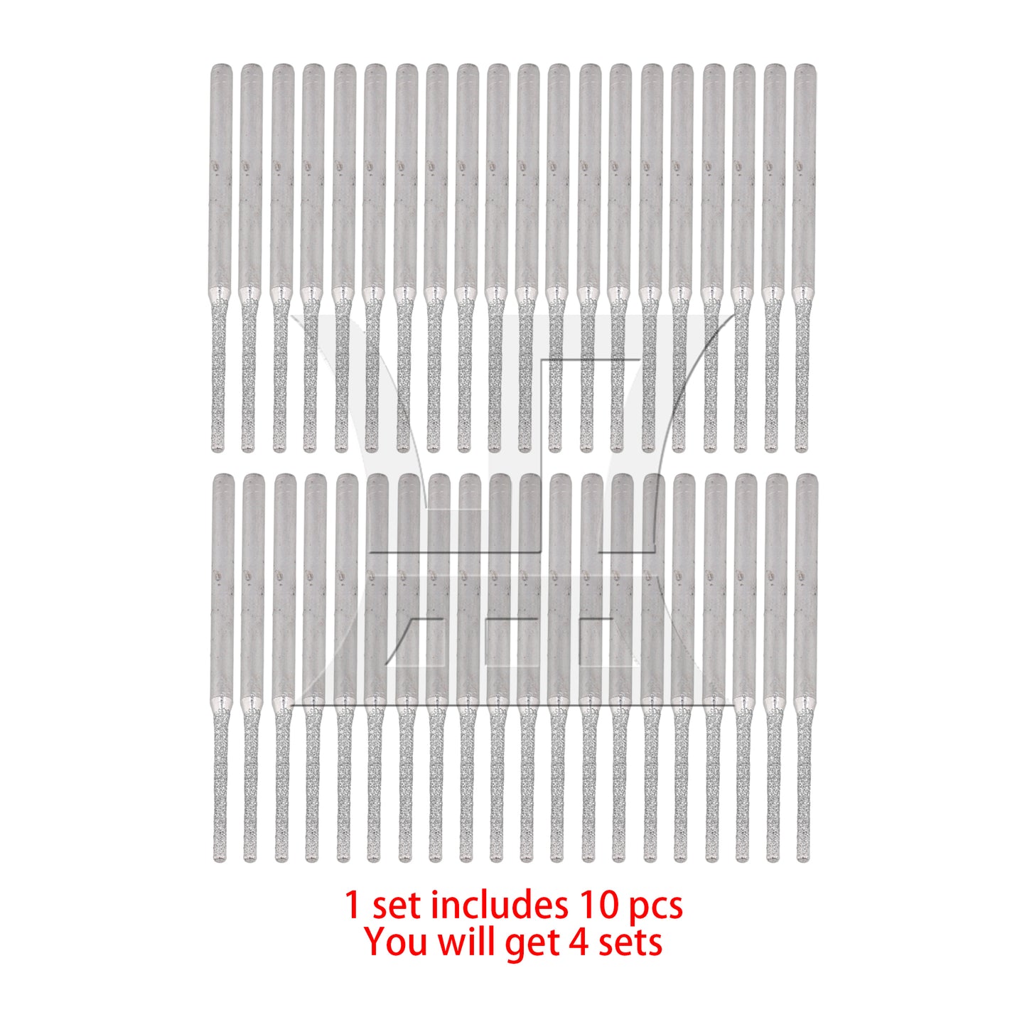 BQLZR 10xBQLZR Lapidary Coated Solid Bits Gems Drilling Bits 1.5mm Silver