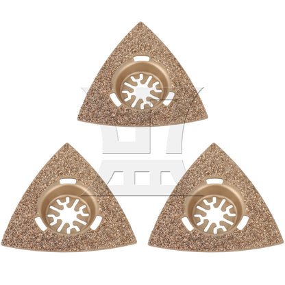 BQLZR 2pcs Oscillating Triangular Carbide Grit Rasp for Polishing Stone 8x7.4cm Golden