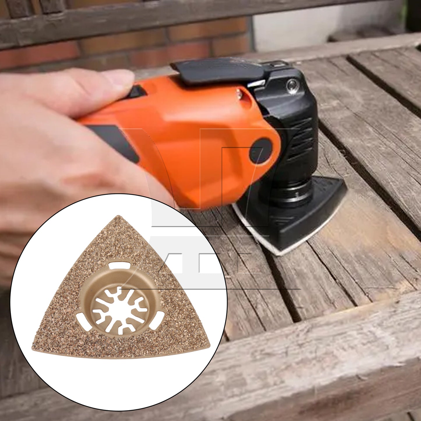 BQLZR 2pcs Oscillating Triangular Carbide Grit Rasp for Polishing Stone 8x7.4cm Golden
