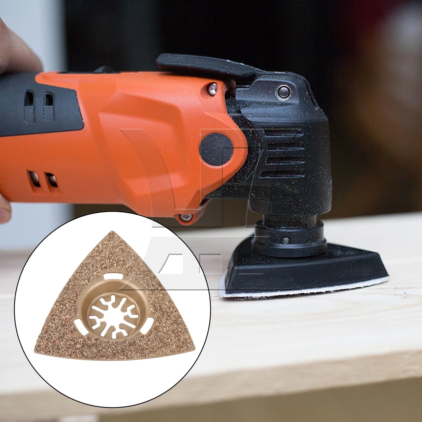 BQLZR 2pcs Oscillating Triangular Carbide Grit Rasp for Polishing Stone 8x7.4cm Golden