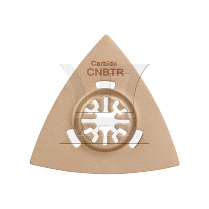 BQLZR 2pcs Oscillating Triangular Carbide Grit Rasp for Polishing Stone 8x7.4cm Golden