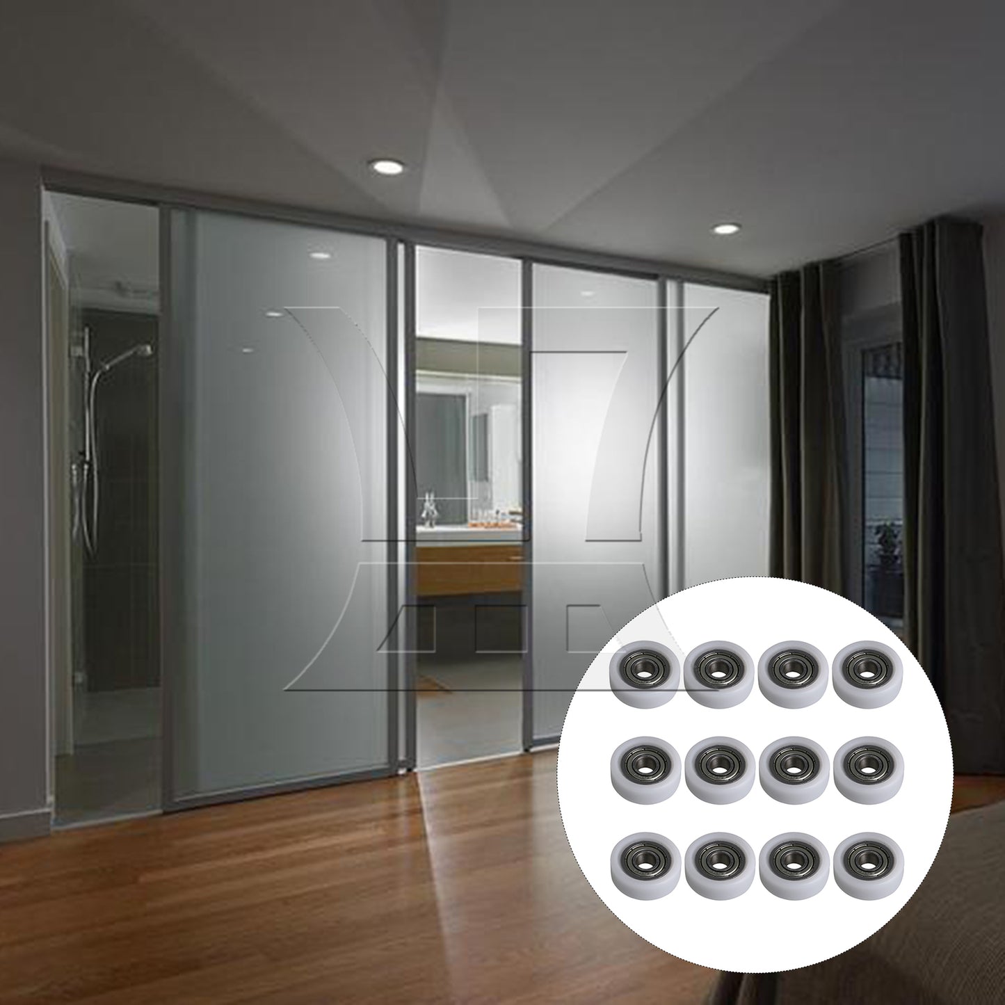 BQLZR 12 Pieces White Ball Bearing Wheel Pulley 0.5x1.9x0.7cm for Furniture Hardware