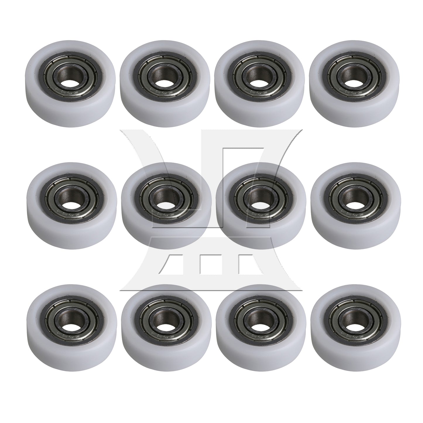 BQLZR 12 Pieces White Ball Bearing Wheel Pulley 0.5x1.9x0.7cm for Furniture Hardware