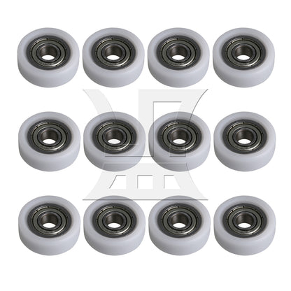 BQLZR 12 Pieces White Ball Bearing Wheel Pulley 0.5x1.9x0.7cm for Furniture Hardware