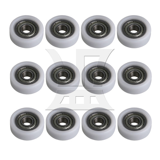 BQLZR 12 Pieces White Ball Bearing Wheel Pulley 0.5x1.9x0.7cm for Furniture Hardware