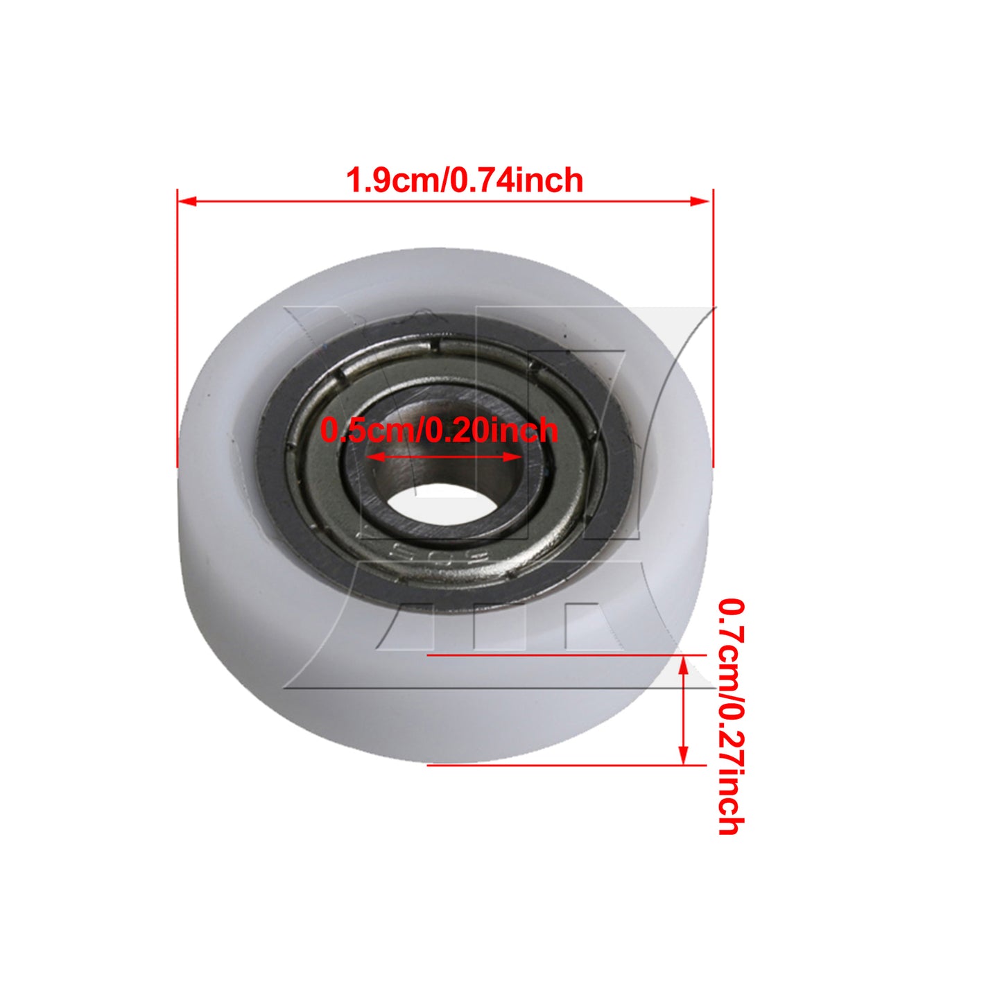 BQLZR 12 Pieces White Ball Bearing Wheel Pulley 0.5x1.9x0.7cm for Furniture Hardware