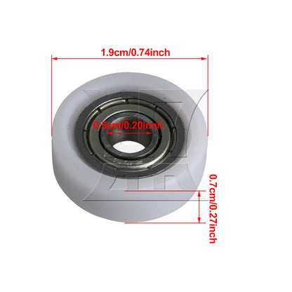 BQLZR 12 Pieces White Ball Bearing Wheel Pulley 0.5x1.9x0.7cm for Furniture Hardware