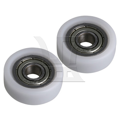 BQLZR 12 Pieces White Ball Bearing Wheel Pulley 0.5x1.9x0.7cm for Furniture Hardware