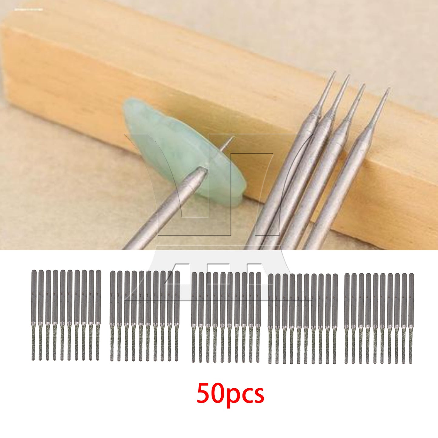 BQLZR 10xBQLZR Lapidary Coated Solid Bits Gems Drilling Bits 1.5mm Silver