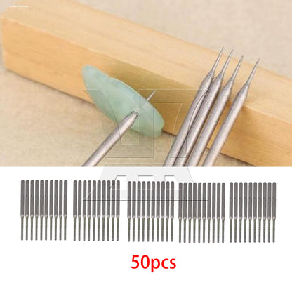 BQLZR 10xBQLZR Lapidary Coated Solid Bits Gems Drilling Bits 1.5mm Silver