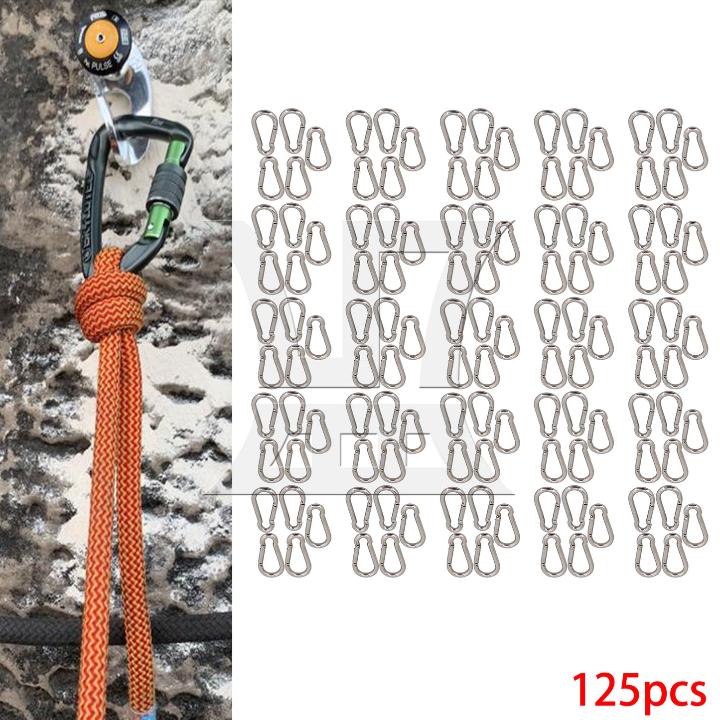 BQLZR 304 Stainless steel Spring Snap Hooks M4 for Quick Connect Removal Rope