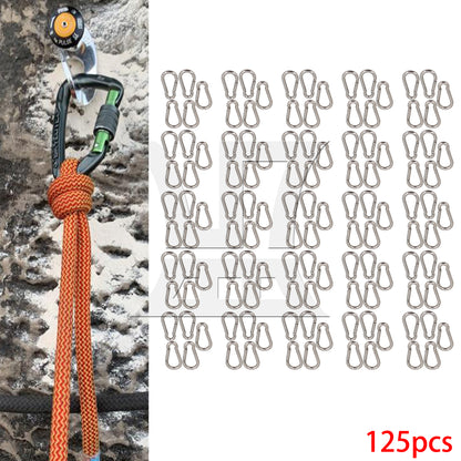 BQLZR 304 Stainless steel Spring Snap Hooks M4 for Quick Connect Removal Rope