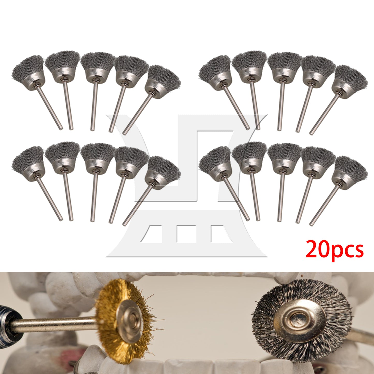 BQLZR Bowl Shape 25MM diameter Stainless Steel Wire Brush Drill End 1/8" shank 5pcs