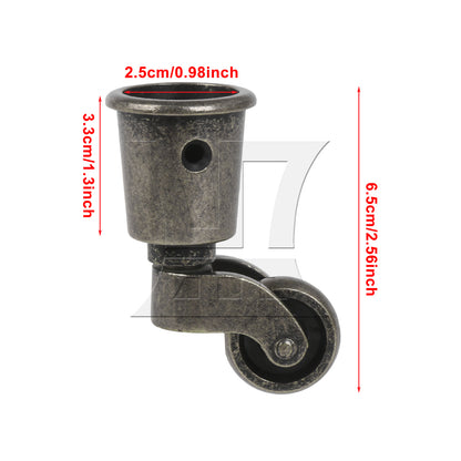 BQLZR  Antique Swivel Caster Cups 32.5mm for Office Chairs Smooth and Easy to Roll