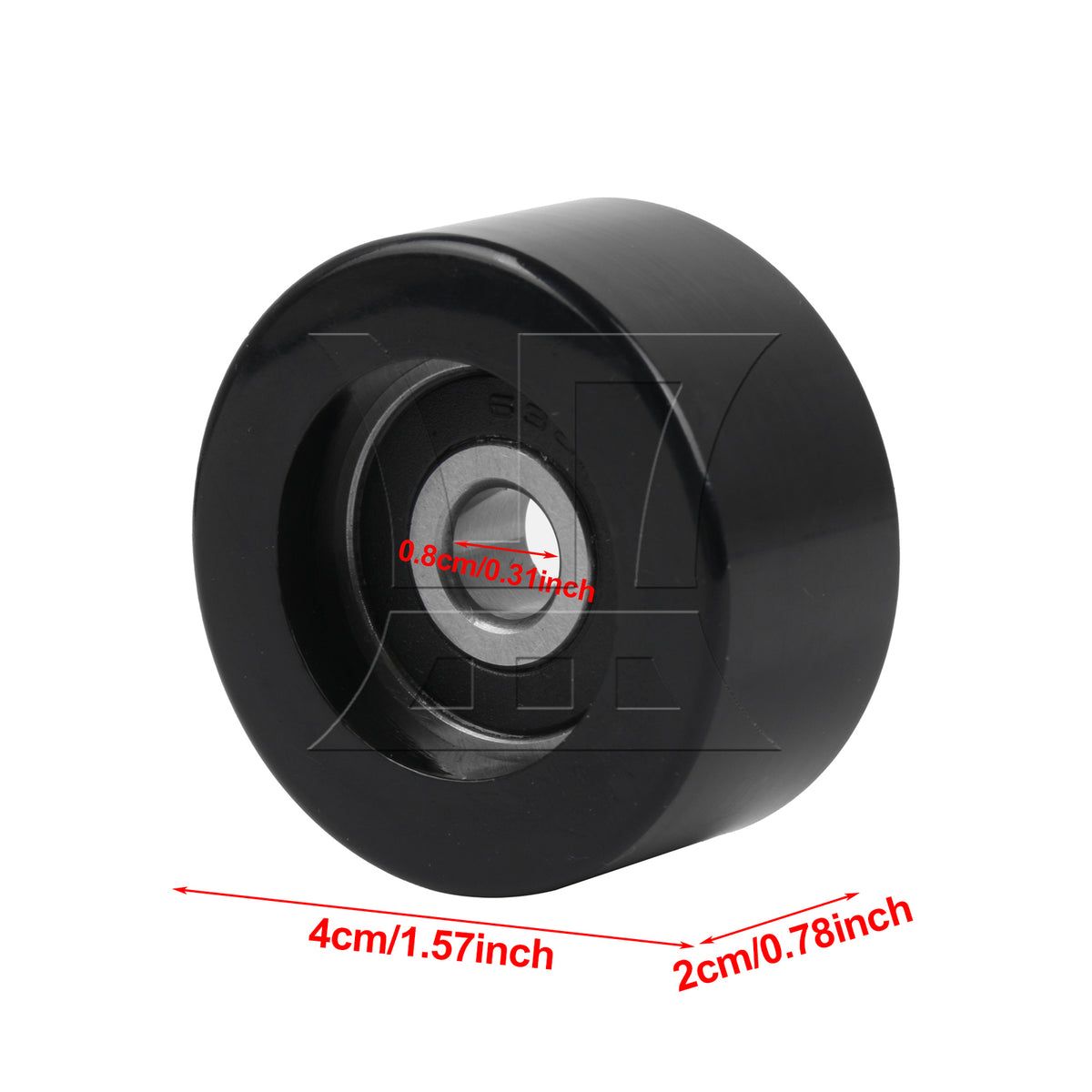 BQLZR 2pcs Flat-Groove Bearing Pulley Wheel Black 8x40x20mm Black for Furniture Hardware Accessories