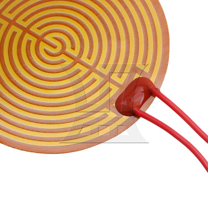 BQLZR 12V 13W Flexible Heater Plate Adhesive PI Heating Pad 70mm Diameter Round