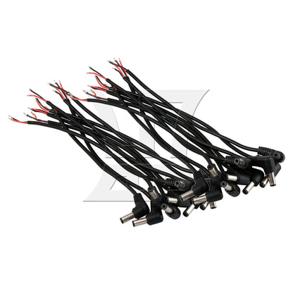 BQLZR DC Tips Power Plug Jack Connector 5.5 x 2.1mm Male Right Angle Cord Cable