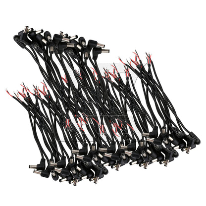 BQLZR DC Tips Power Plug Jack Connector 5.5 x 2.1mm Male Right Angle Cord Cable