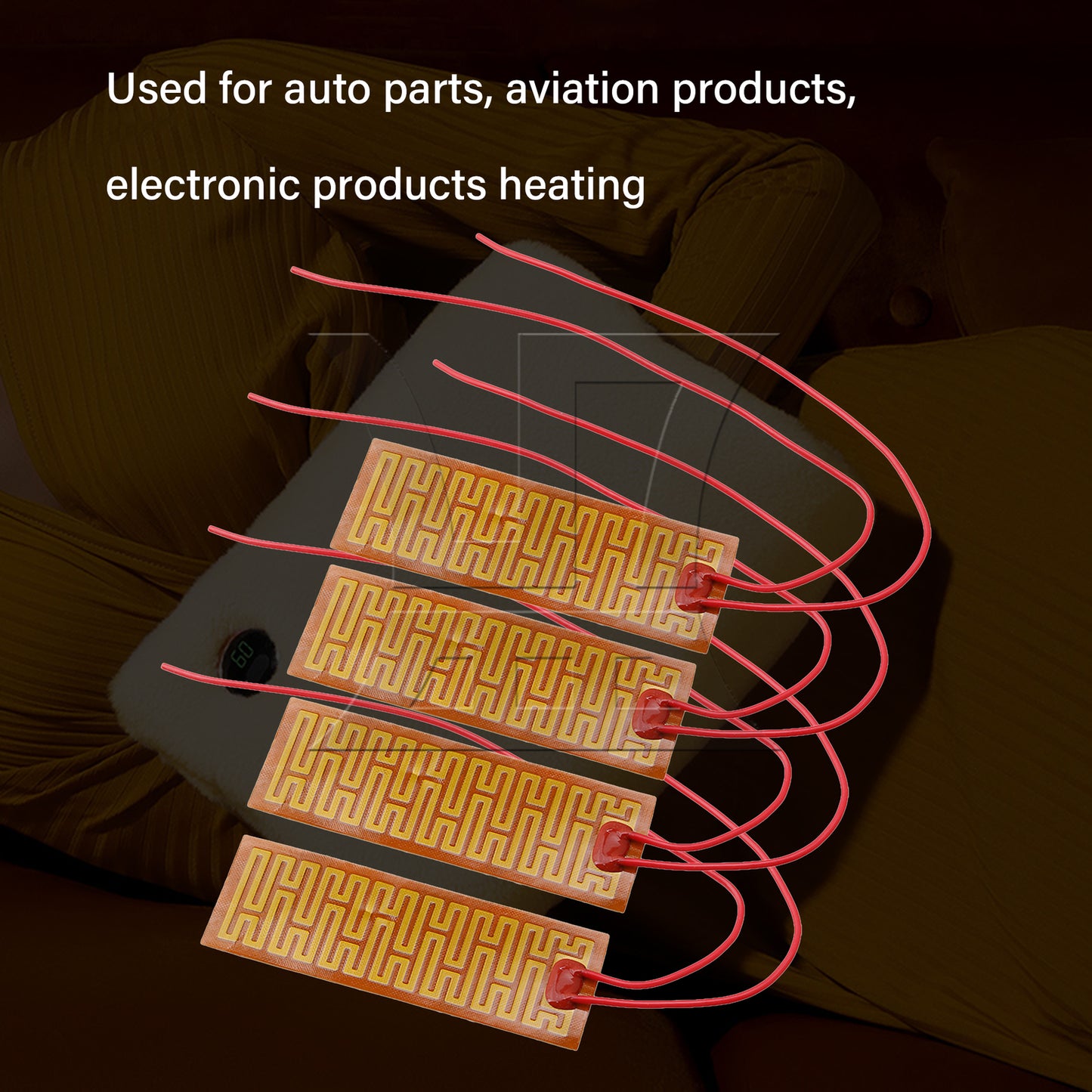 BQLZR 12V 10W Flexible PI Heating Thin Film Pad Adhesive Plastic Heater Plate