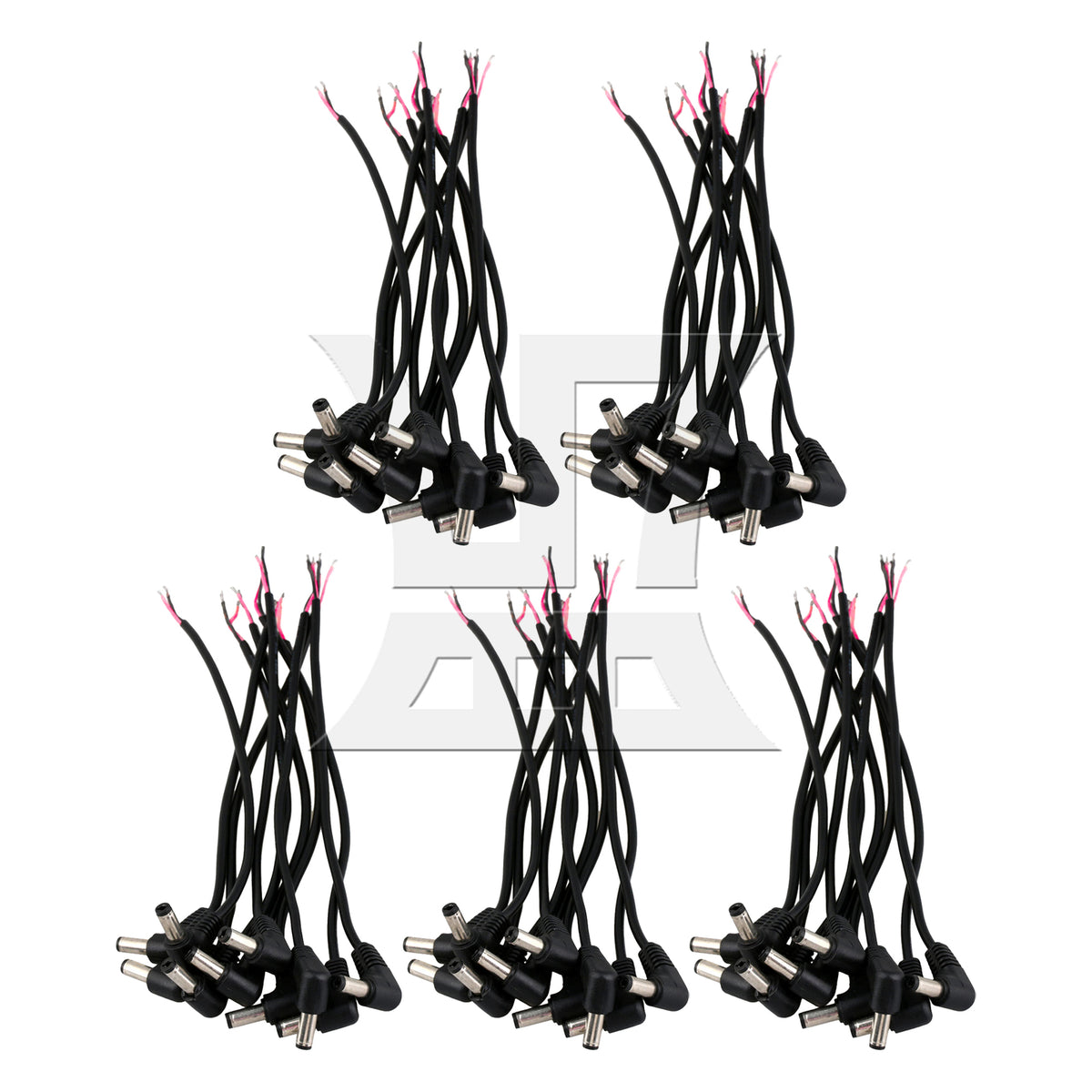 BQLZR DC Tips Power Plug Jack Connector 5.5 x 2.1mm Male Right Angle Cord Cable
