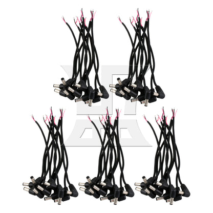 BQLZR DC Tips Power Plug Jack Connector 5.5 x 2.1mm Male Right Angle Cord Cable