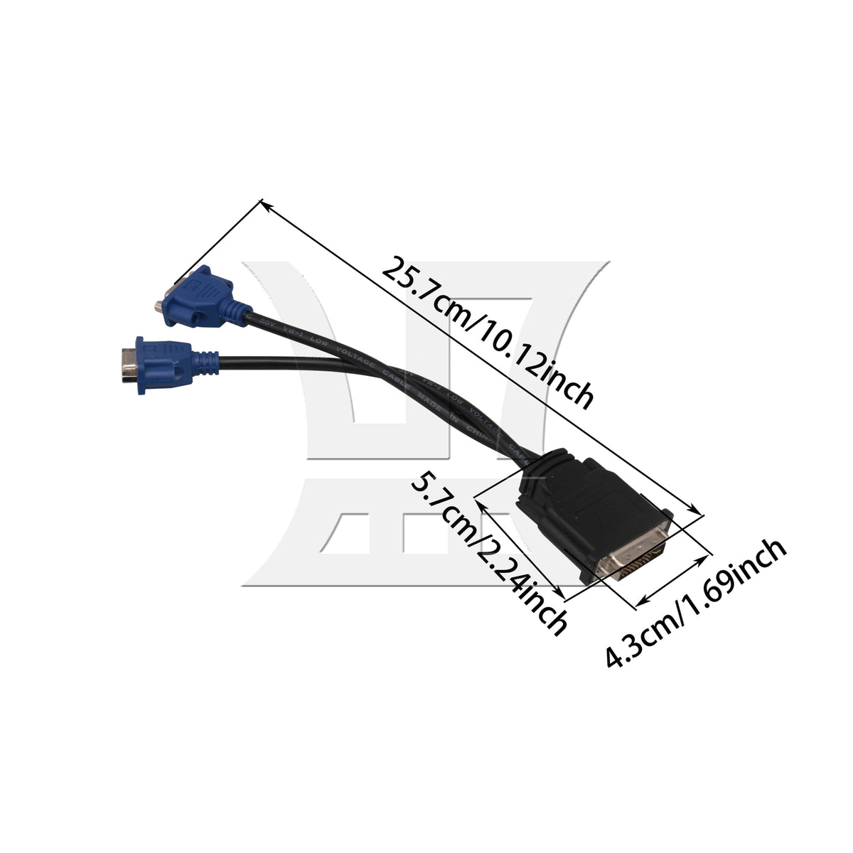 BQLZR DVI24+5 to Dual VGA Female Video Splitter Cable 2VGA for Monitor