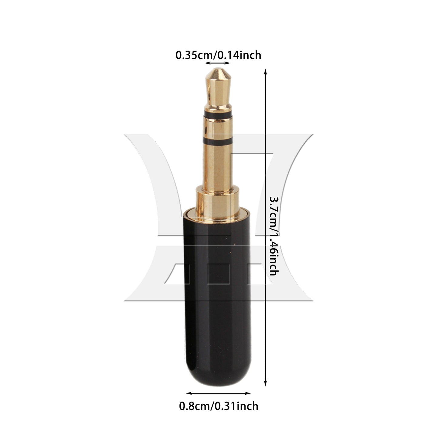 BQLZR  3.5mm 1/8" Stereo 3-pole Gold Plug A/V Connector Copper Mini Jack
