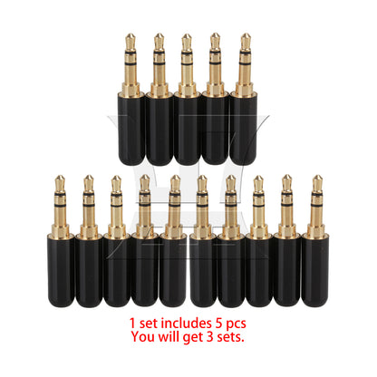 BQLZR  3.5mm 1/8" Stereo 3-pole Gold Plug A/V Connector Copper Mini Jack